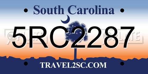 5RC2287 South Carolina License Plate