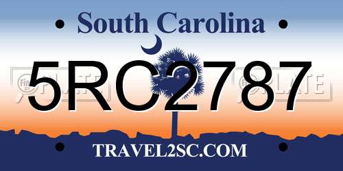 5RC2787 South Carolina License Plate