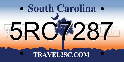 5RC7287 South Carolina License Plate