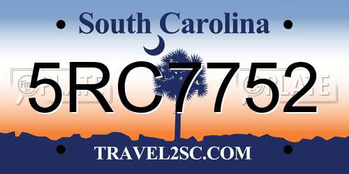 5RC7752 South Carolina License Plate