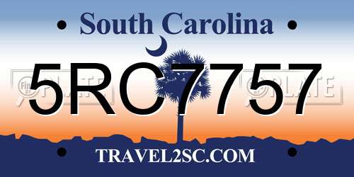 5RC7757 South Carolina License Plate