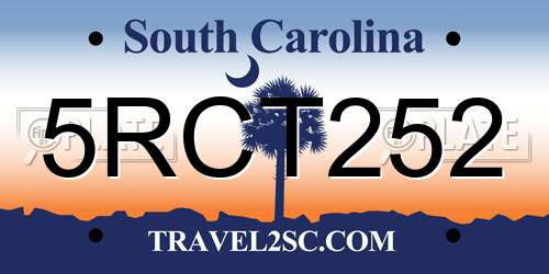 5RCT252 South Carolina License Plate