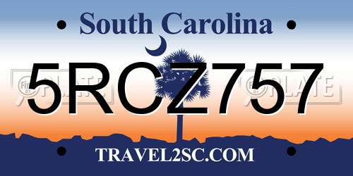 5RCZ757 South Carolina License Plate