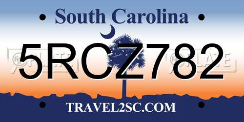 5RCZ782 South Carolina License Plate