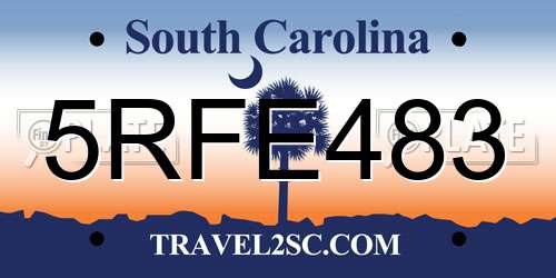 5RFE483 South Carolina License Plate