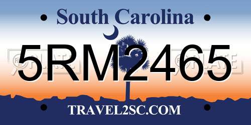 5RM2465 South Carolina License Plate