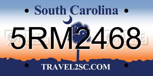 5RM2468 South Carolina License Plate
