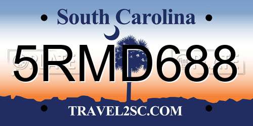 5RMD688 South Carolina License Plate