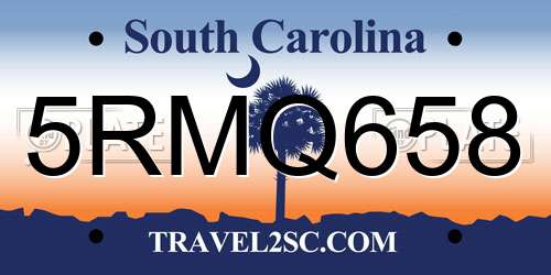 5RMQ658 South Carolina License Plate
