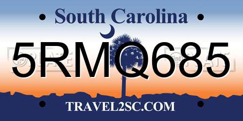 5RMQ685 South Carolina License Plate