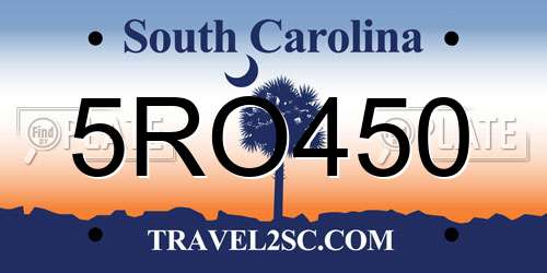 5RO450 South Carolina License Plate