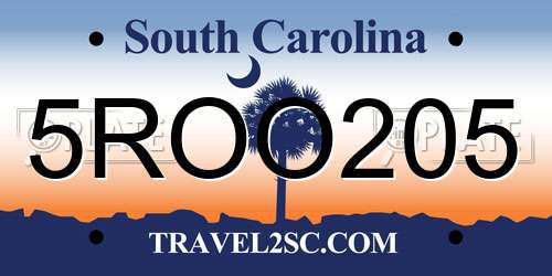 5ROO205 South Carolina License Plate