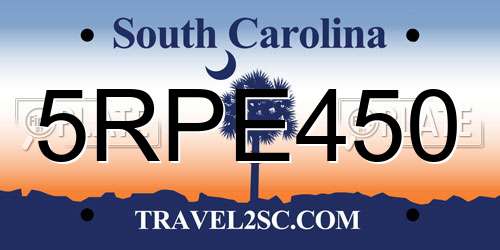 5RPE450 South Carolina License Plate