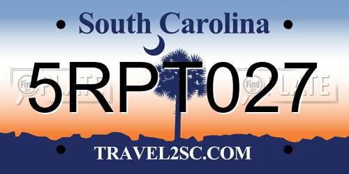 5RPT027 South Carolina License Plate