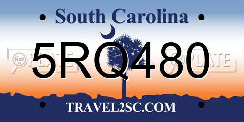5RQ480 South Carolina License Plate