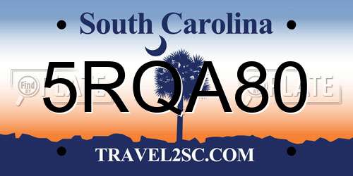 5RQA80 South Carolina License Plate