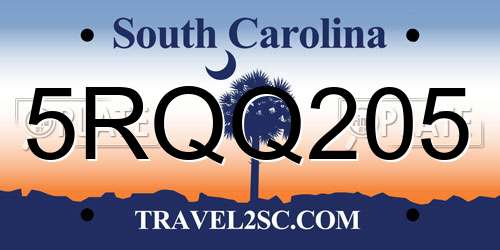 5RQQ205 South Carolina License Plate