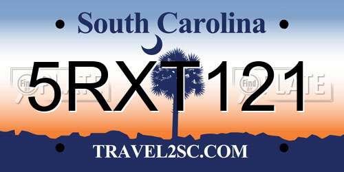 5RXT121 South Carolina License Plate