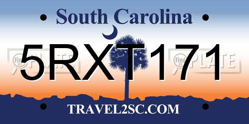 5RXT171 South Carolina License Plate