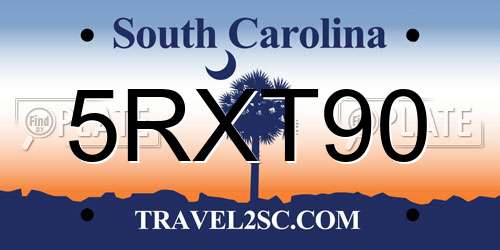 5RXT90 South Carolina License Plate