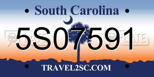 5S07591 South Carolina License Plate