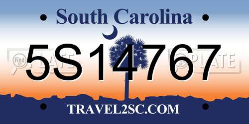 5S14767 South Carolina License Plate