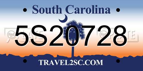 5S20728 South Carolina License Plate