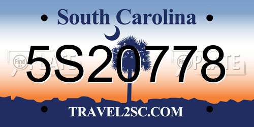 5S20778 South Carolina License Plate