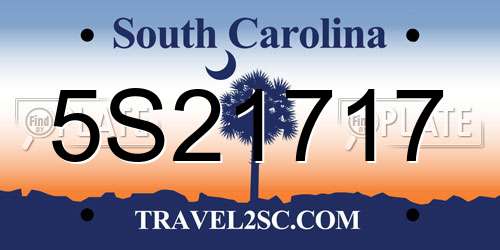 5S21717 South Carolina License Plate