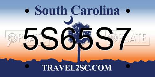 5S65S7 South Carolina License Plate