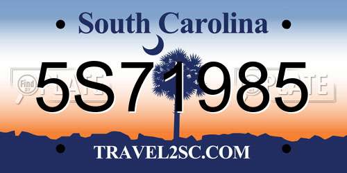 5S71985 South Carolina License Plate