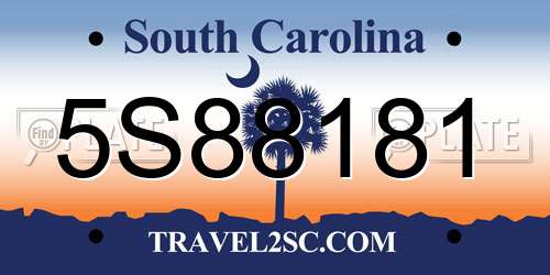 5S88181 South Carolina License Plate