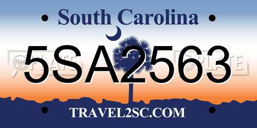 5SA2563 South Carolina License Plate