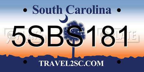 5SBS181 South Carolina License Plate