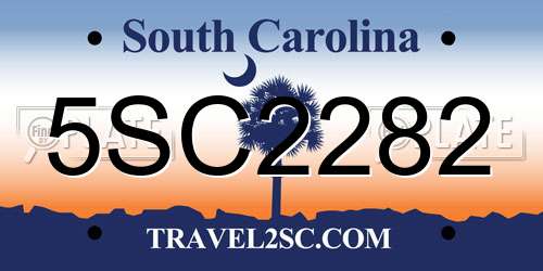 5SC2282 South Carolina License Plate