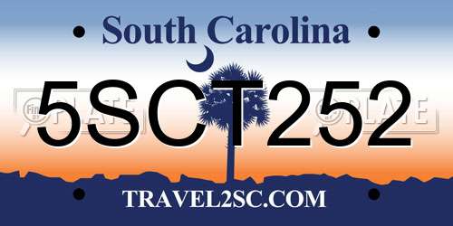 5SCT252 South Carolina License Plate