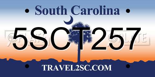 5SCT257 South Carolina License Plate