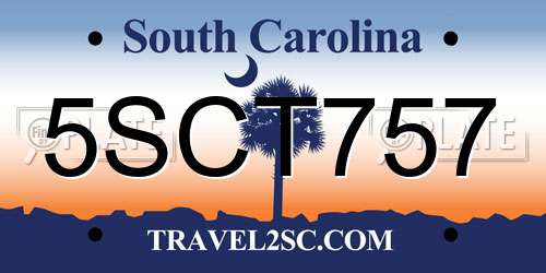 5SCT757 South Carolina License Plate