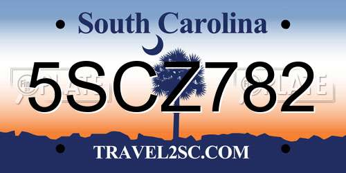 5SCZ782 South Carolina License Plate
