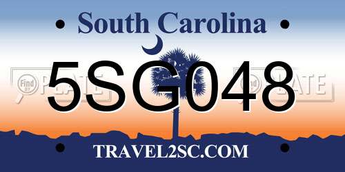 5SG048 South Carolina License Plate
