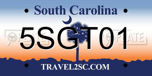 5SGT01 South Carolina License Plate