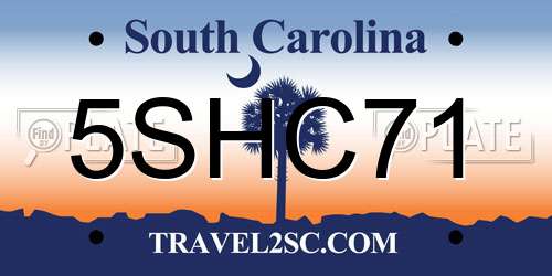 5SHC71 South Carolina License Plate