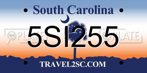 5SI255 South Carolina License Plate