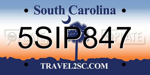 5SIP847 South Carolina License Plate