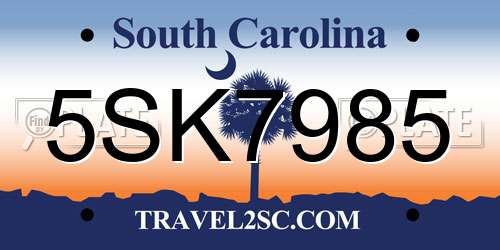 5SK7985 South Carolina License Plate