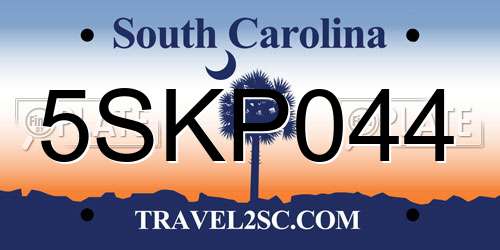 5SKP044 South Carolina License Plate