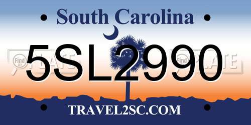5SL2990 South Carolina License Plate