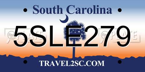 5SLE279 South Carolina License Plate
