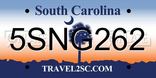 5SNG262 South Carolina License Plate