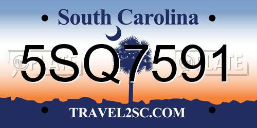 5SQ7591 South Carolina License Plate